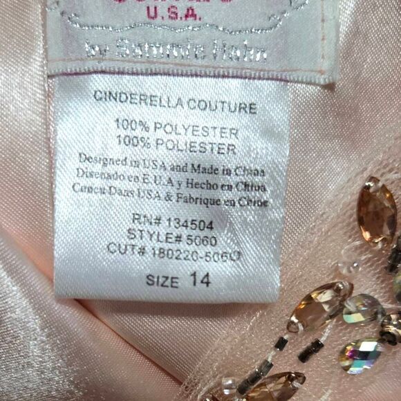 Girls Beaded Long Halter Tulle Dress by Cinderella Couture 5060 size 14 - Picture 12 of 13